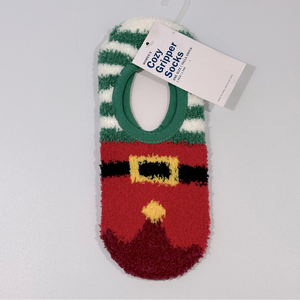 Old Navy Christmas Santa Gripper Socks Holiday Cabincore Cozy One Size Gift